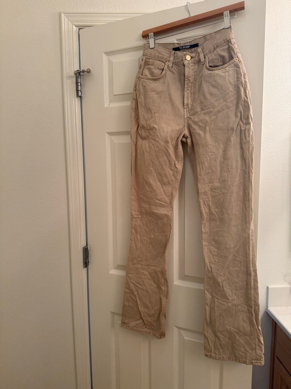 Jacouemus Beige Straight-Leg Pants